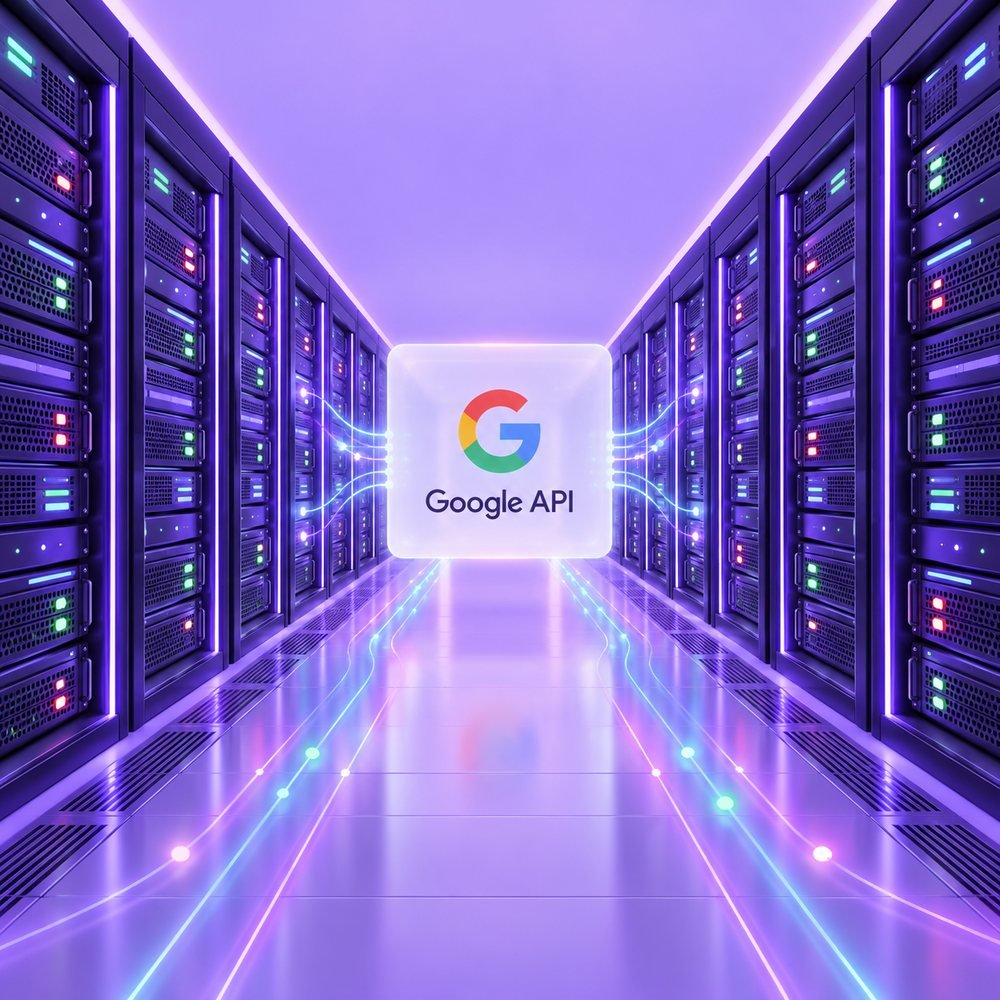 Rows of web servers in a data center